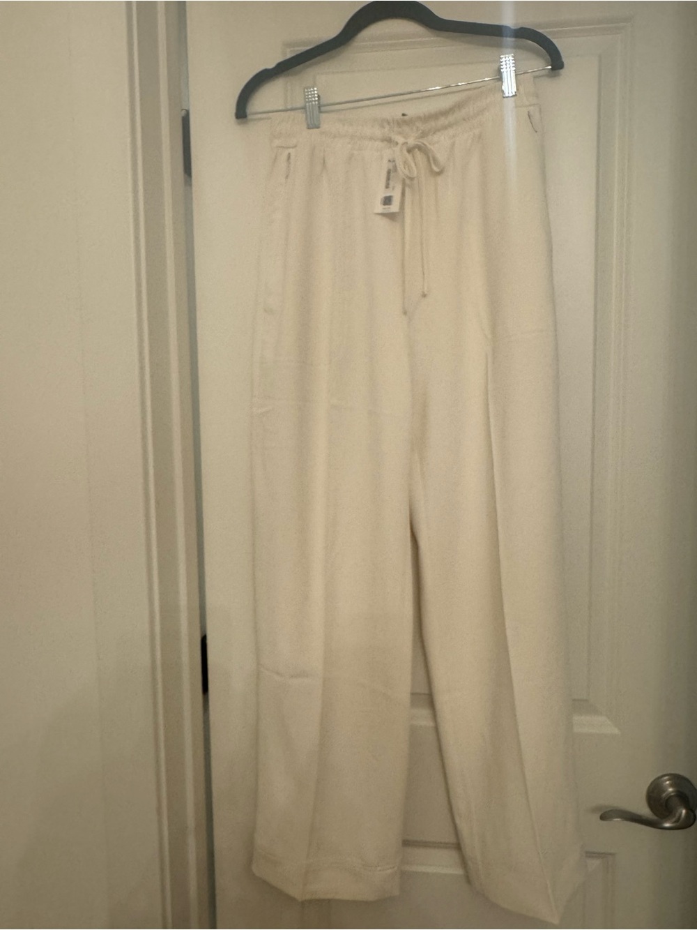SPANX Women’s Cream Wide-Leg Drawstring Pants